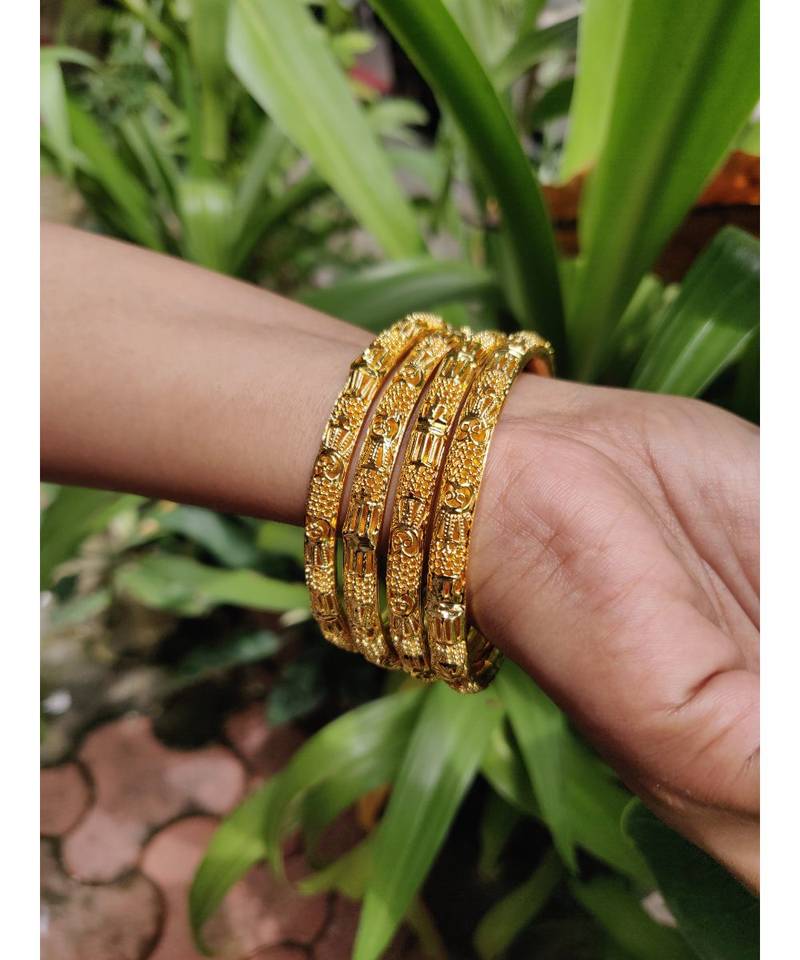 Gold Plated Designer Bangles Set Of 4