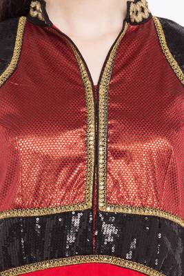 Red Embroidered Georgette Party Wear Kurti 5