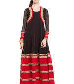 Black Embroidered Georgette Party Wear Kurtis