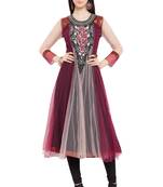Multicolor Embroidered Net Party Wear Kurti