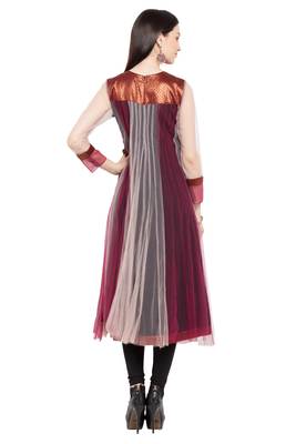 Multicolor Embroidered Net Party Wear Kurti 4