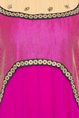 Pink Embroidered Georgette Party Wear Kurti 5