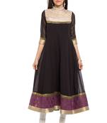 Black Embroidered Georgette Party Wear Kurti