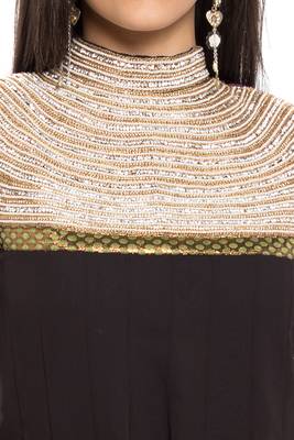 Black Embroidered Georgette Party Wear Kurti 5