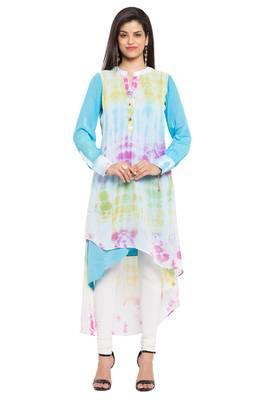 Multicolor Printed Georgette Party Wear Kurti 1