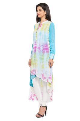 Multicolor Printed Georgette Party Wear Kurti 2