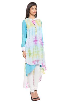 Multicolor Printed Georgette Party Wear Kurti 3