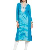 Blue Embroidered Georgette Party Wear Kurti