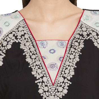 Black Embroidered Georgette Party Wear Kurti 5