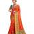 Orange woven cotton silk saree with blouse