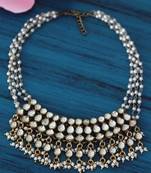 Gold Plated Shell Pearls Ahemdabadi Choker Necklace