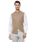 White printed cotton nehru-jacket