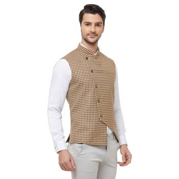 White printed cotton nehru-jacket 3