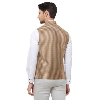 White printed cotton nehru-jacket 4