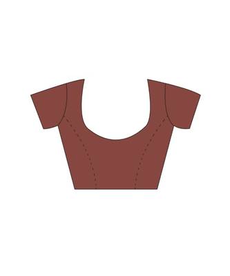 Brown woven banarasi saree with blouse 5