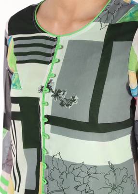 Green printed georgette kurtas-and-kurtis 3