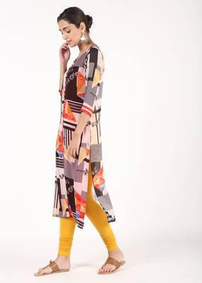 Red printed georgette kurtas-and-kurtis 2