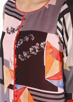 Red printed georgette kurtas-and-kurtis 3