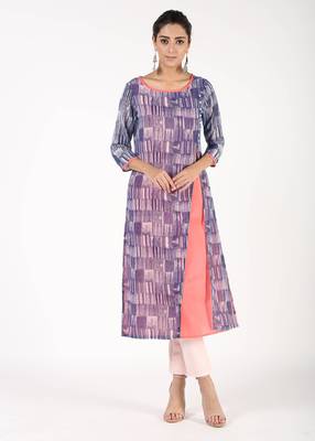 Pink printed georgette kurtas-and-kurtis 1