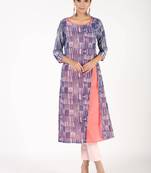 Pink printed georgette kurtas-and-kurtis
