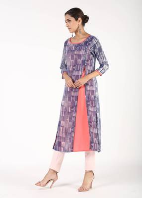 Pink printed georgette kurtas-and-kurtis 2