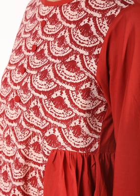 Red printed cotton kurtas-and-kurtis 3