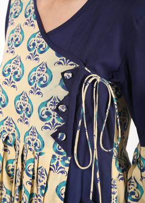 Cream printed cotton kurtas-and-kurtis 4