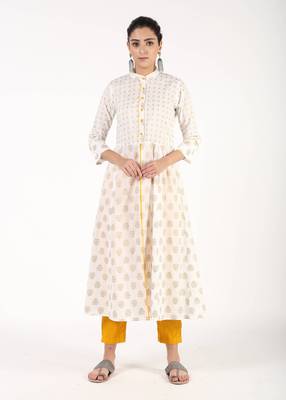 White printed cotton kurtas-and-kurtis 1