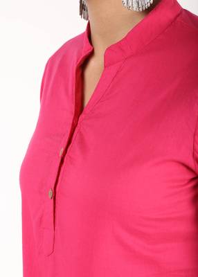 Pink plain cotton kurtas-and-kurtis 3