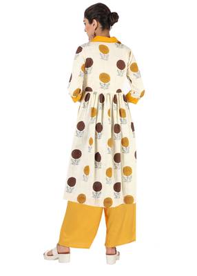 Off white printed cotton kurtas-and-kurtis 2