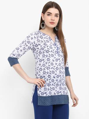 White printed cotton kurtas-and-kurtis 2