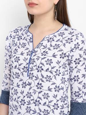 White printed cotton kurtas-and-kurtis 4