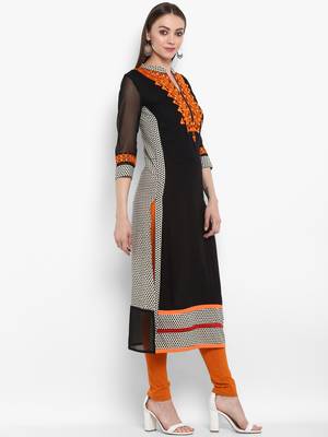 Black embroidered rayon kurtas-and-kurtis 2