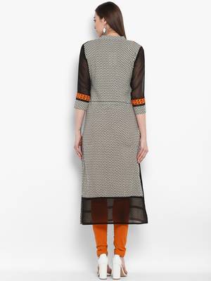 Black embroidered rayon kurtas-and-kurtis 3
