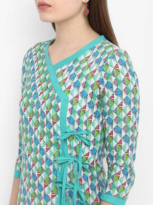 Blue printed cotton kurtas-and-kurtis 5