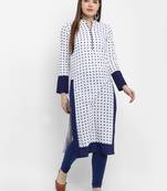 Blue printed cotton kurtas-and-kurtis