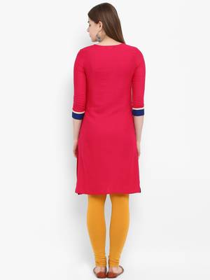Pink embroidered rayon kurtas-and-kurtis 3