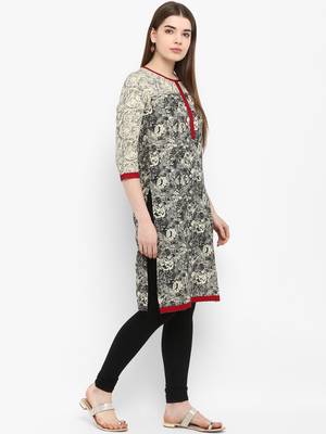 Black printed cotton kurtas-and-kurtis 2