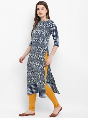 Blue printed cotton kurtas-and-kurtis 2
