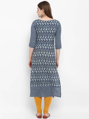 Blue printed cotton kurtas-and-kurtis 3