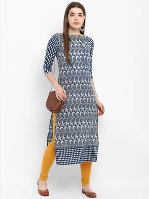 Blue printed cotton kurtas-and-kurtis 5