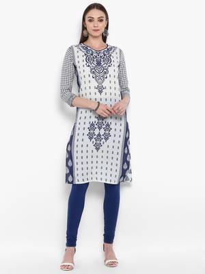 Blue printed cotton kurtas-and-kurtis 4