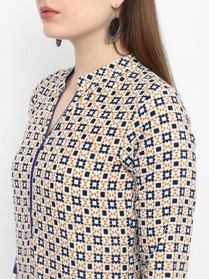 Blue printed cotton kurtas-and-kurtis 4