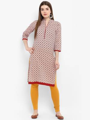 Maroon printed cotton kurtas-and-kurtis 1