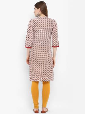 Maroon printed cotton kurtas-and-kurtis 3