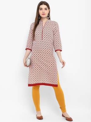 Maroon printed cotton kurtas-and-kurtis 5
