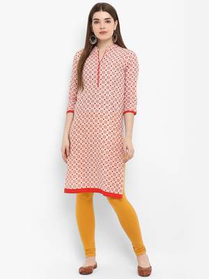 Red printed cotton kurtas-and-kurtis 1