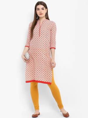 Red printed cotton kurtas-and-kurtis 4