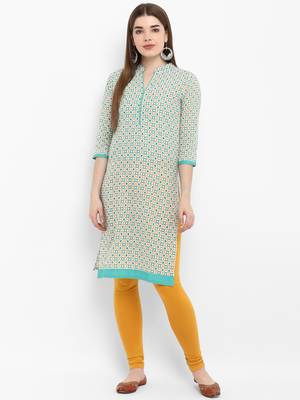 Green printed cotton kurtas-and-kurtis 1
