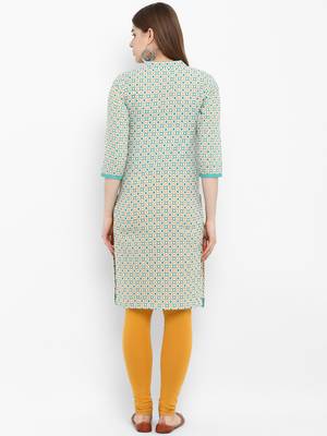 Green printed cotton kurtas-and-kurtis 3